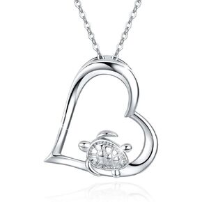 Cuoka Turtle Necklace Turtle Jewelry 925 Sterling Silver Turtle Pendant Tortoise Necklace Turtle Gifts For Turtle Lover For Women