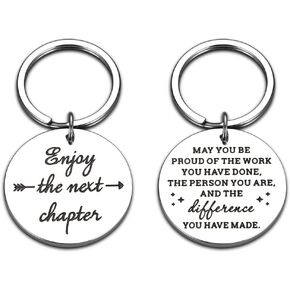 Retirement Gift for Women Men Thank You Keychain for Bosses Day Teacher Appreciation Keychain Bulk Inspiration Gift for Coworkers Leaving From Employee Colleague Going Away Birthday Christmas Her Him
