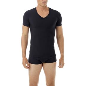 Underworks Mens Performance Microfiber Compression V-Neck T-Shirt for Slimming, Workouts and as a Base Layer