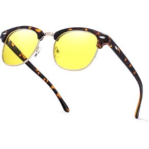 Xfeel Night Driving Glasses for Men Women Anti Glare Night Vision Glasses with Polarized Yellow Lens for Nighttime