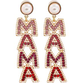 Mother's Day Earrings Beaded Mama Earrings for Mom Mothers Day Gifts from Daughter First Mothers Day Gifts