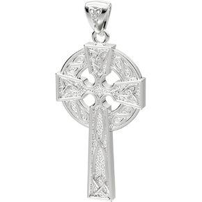 925 Sterling Silver 1.625in Irish Celtic Knot Cross Polished Finish Pendant