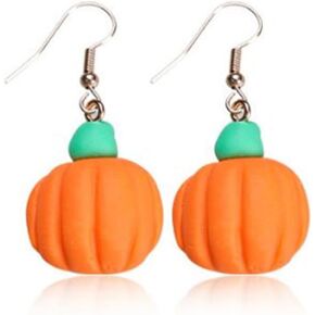 Pumpkin Pie Candy Pizza Polymer Soft clay Food Handmade Dangle Earrings for Women Girls