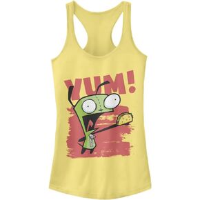 Nickelodeon Women's Invader Zim Yum Gir Eating Taco Junior's Racerback Tank Top