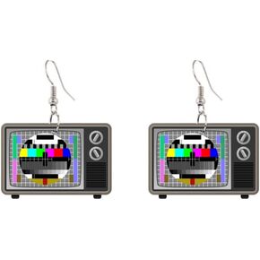Unique Acrylic Television Drop Dangle Earrings Novelty TV Statement Earrings Creative Novelty Jewelry for Women Teens Girls Party Gifts
