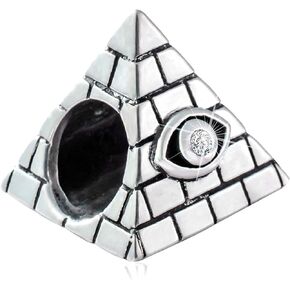 EMOSTAR Evil Eye Charms fits European Charm Bracelet, Antique 925 Sterling Silver Eye of Horus Symbol of Amulet Beads with CZ, Gift for Halloween/Christmas