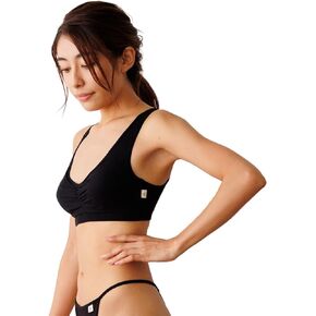 ATIRUNA Organic Cotton Bra Half Top Made in Japan Non-Wire Breast Flattering Bra Ladies AT210002