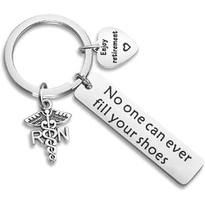 Registered Nurse Retirement Keychain Nurses Week Gifts No One Can Ever Fill Your Shoes Retirement Gift for Nurse RN