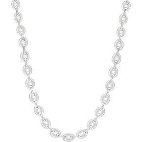 Savlano 925 Sterling Silver Hollow Puffed Anchor Mariner Link Chain Necklace for Women & Men Comes with Gift Box- Made in Italy