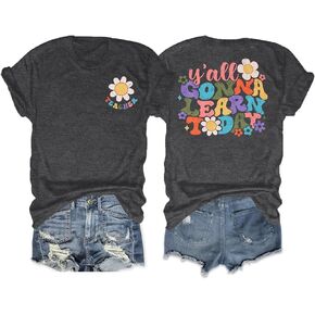 Teacher Shirt Women Teachers T-Shirt: in My Teacher Era Shirt Oversize Preschool Kindergarten Teaching Life Tees Tops
