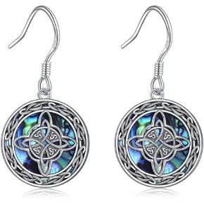 YFN Celtic Witches Knot Earrings Sterling Silver Witches Knot Dangle Drop Earrings Pagan Witch Jewelry For Women Girls