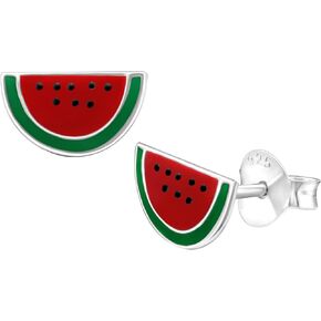 9mm صغيرة نصف دائرة البطيخ أقراط 925 الفضة الاسترليني ترصيع المجوهرات الصيفية in Kuwait