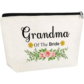 Grandma of the Bride Gift Grandmother Gift from Groom Makeup Bag Grandma Engagement Birthday Gift Cosmetic Bag Wedding Dinner Gift for Grandmother Retirement Gift Travel Makeup Pouch