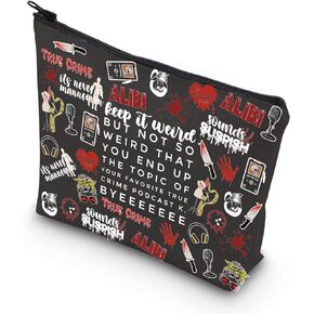 TSOTMO Morbid Crime Inspired Gift True Crime Club Makeup Bag True Crime Fan Zipper bag (BYEEEEEEE)