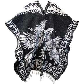 Artesanias FR Authentic Mexican Poncho Reversible Cobija Blanket