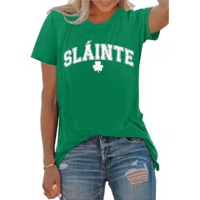 St. Patricks Day Shirts for Women Irish Shamrock Tshirts Graphic Tees Clover Gift Blouse Tops in Kuwait