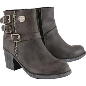 Milwaukee Performance Women's Triple Buckle Side Zip Boots with Platform Heel