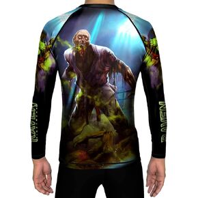 Men's Zombie 2.0 Jiu Jitsu BJJ Rash Guard MMA Black