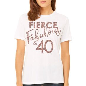 RhinestoneSash 40th Birthday Shirts for Women - 40th Birthday Gifts for Women - Rose Gold 40th Birthday Party Tshirts