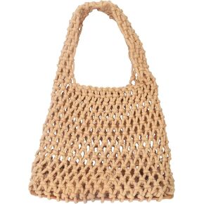 1 Piece Small Delicate Women Straw Shoulder Bag Handmade Woven Beach Shoulder Bags Hobo Tote Handbag Purse for Ladies Girls Summer Party Shopping