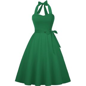 Hanpceirs Casual Sundress for Women Halter Retro Vintage Cocktail Dresses 2024 Summer Dress