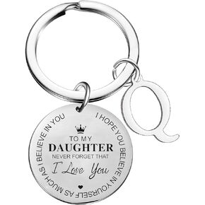 To My Daughter Gift Daughter Keychain Initial Keychain Daughter Gifts For Birthday Gradudation Christmas Gift