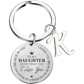 To My Daughter Gift Daughter Keychain Initial Keychain Daughter Gifts For Birthday Gradudation Christmas Gift in Kuwait