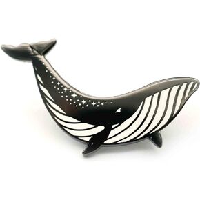 Humpback Whale Enamel Pin Cosmic Lapel Pin With Stars Black Brooch