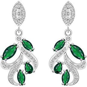 LMXXVJ Bridal Wedding Earrings for Brides Bridesmaides Teardrop Earrings for Women, Cubic Zirconia Drop and Dangle Earrings for Prom or Pageant,Jewelry
