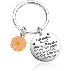 Esthetician Practitioner Keychain Cosmetologist Keychain Cosmetology Coworkers Gift Cousin Gift