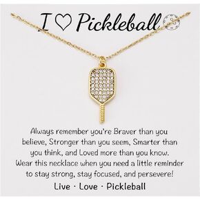 MIXJOY Pickleball Gifts for Girls, Pickleball Teams Gifts, Pickleball Sport Lovers Gift, PB Necklace Valentine's Day Bday for Women