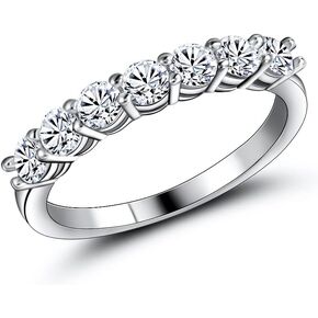 خاتم الخطوبة والزفاف من OPOMOMO، خواتم وعد الخلود مطلية بالذهب الأبيض عيار 18 قيراط للنساء in Kuwait