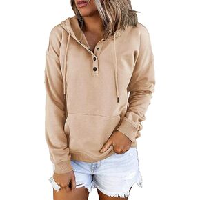 Amoretu Womens Casual Hoodies Pullover Long Sleeve Drawstring Sweatshirts with Pocket