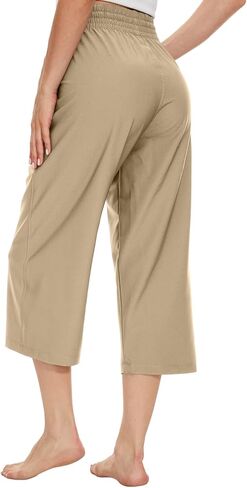بنطال كابري للنساء كاجوال صيفي سريع الجفاف ومريح وفضفاض in Kuwait