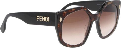 نظارة شمسية FENDI Bold FF هافانا ذات إطار هندسي من الأسيتات باللون البني والأسود in Kuwait
