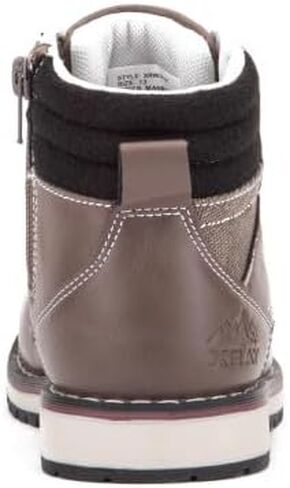 X RAY Footwear Aiden Boy's Classic Lace Up Combat Faux Leather Mid-Top Chukka مع سحاب جانبي داخلي وعروة سحب، مقدمة مستديرة، منصة كعب عريض، نعل خارجي من المطاط اللدن بالحرارة. in Kuwait