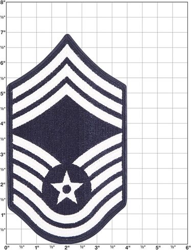 Air Force Chief Master Sergeant E-9 Full Color Embroidered Enlisted Rank - Large Size in Saudi Arabia