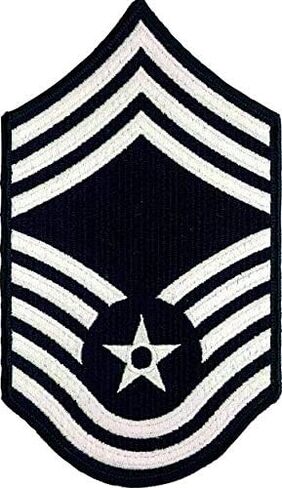 Air Force Chief Master Sergeant E-9 Full Color Embroidered Enlisted Rank - Large Size in Saudi Arabia