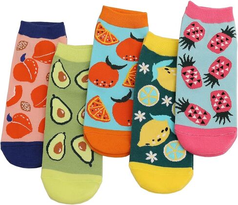 Fruit Embroidered Ankle Socks Cute No Show Socks for Women, Ladies, Girls in Saudi Arabia