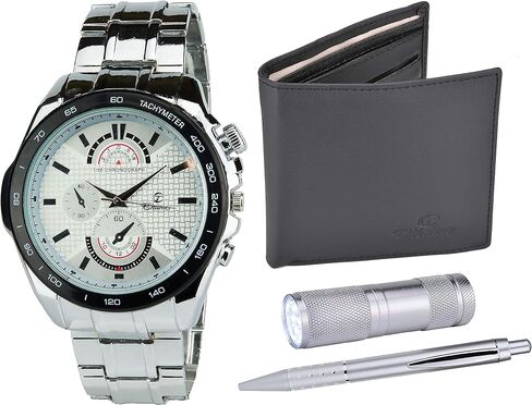 Gift Set Men's Watch White- LED Lamp LED- Wallet -Pen in Saudi Arabia