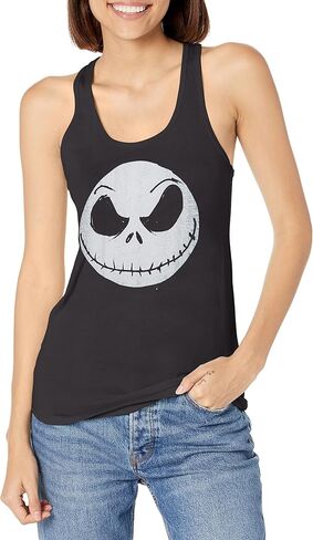 Disney Women's Nightmare Before Christmas Big Face Jack Slim Fit, Scoop Hem Racerback Tank in Saudi Arabia