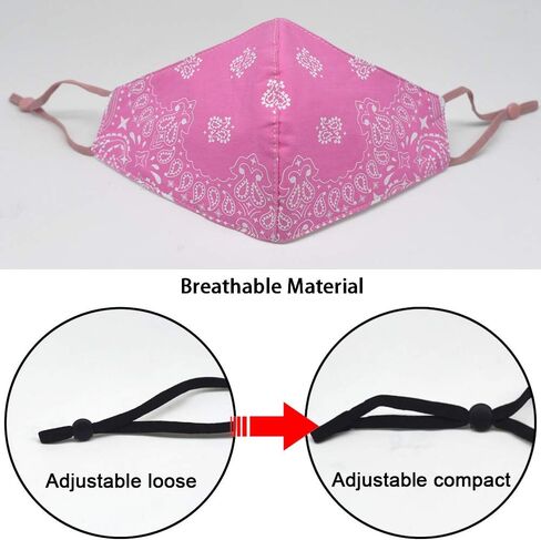 قطعتان من غطاء الوجه للرجال والنساء، قناع من نسيج القطن نصف وجه واقي، بالاكلافا بيزلي عصرية، قابل للغسل وإعادة الاستخدام in Kuwait