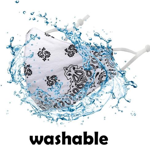 قطعتان من غطاء الوجه للرجال والنساء، قناع من نسيج القطن نصف وجه واقي، بالاكلافا بيزلي عصرية، قابل للغسل وإعادة الاستخدام in Kuwait