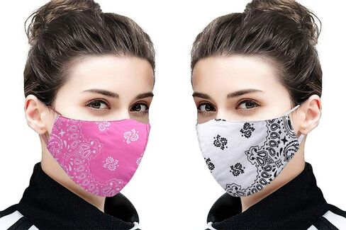 قطعتان من غطاء الوجه للرجال والنساء، قناع من نسيج القطن نصف وجه واقي، بالاكلافا بيزلي عصرية، قابل للغسل وإعادة الاستخدام in Kuwait