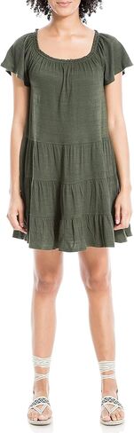 فستان قصير بطبقات وأكمام جيرسي للنساء من Max Studio in Kuwait