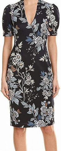 Vince Camuto Women's Printed Sheath Dress, Navy, 8 in Saudi Arabia