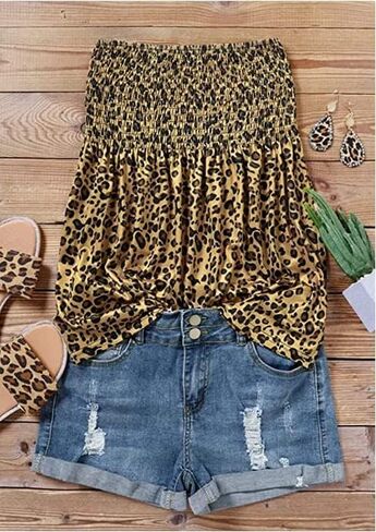 MHTOR العلم الأمريكي Smocked حمالة العصابة تانك المرأة 4th من يوليو بلا أكمام عادية مطوي Flowy المحاصيل تونك البلوزات in Kuwait