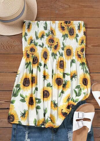 MHTOR العلم الأمريكي Smocked حمالة العصابة تانك المرأة 4th من يوليو بلا أكمام عادية مطوي Flowy المحاصيل تونك البلوزات in Kuwait