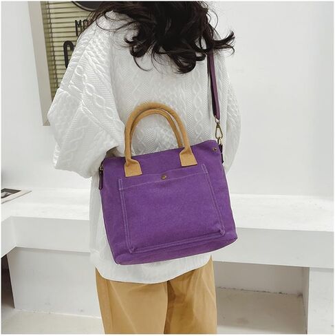 Tote Bag Women Canvas Small Satchel Bag Handbag Stylish Lady Tote Handbag Fashion Crossbody Bag Casual Handbag in Kuwait