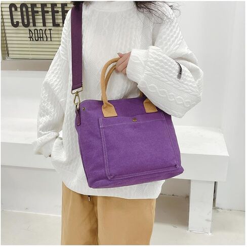 Tote Bag Women Canvas Small Satchel Bag Handbag Stylish Lady Tote Handbag Fashion Crossbody Bag Casual Handbag in Kuwait